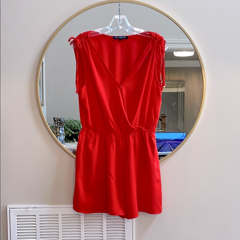 One Clothing Bold Red-Orange Romper
